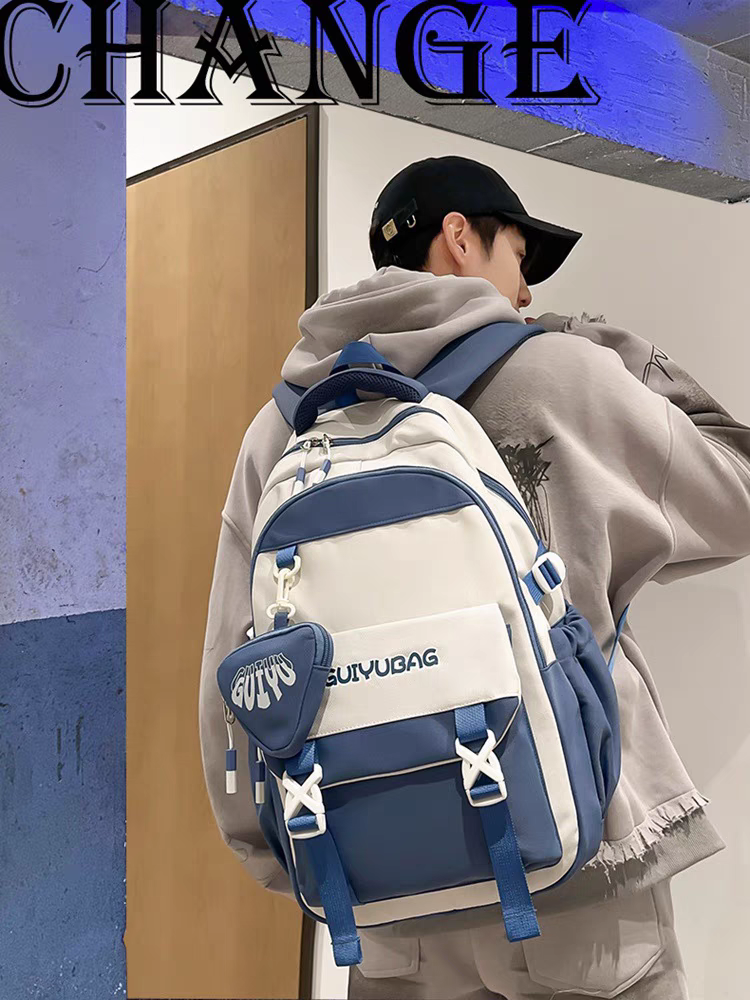 Mochila feminina escolar Multifuncional - Estilo Fofo e Versátil com pingente de grande capacidade impermeável XV-2422