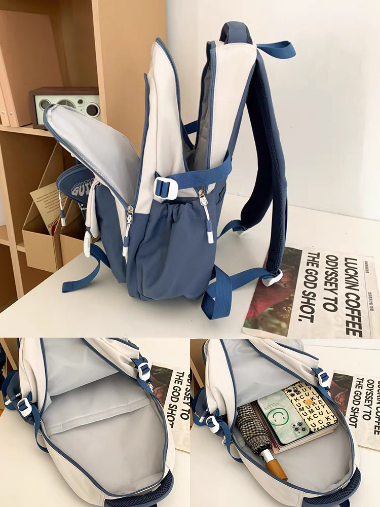 Mochila feminina escolar Multifuncional - Estilo Fofo e Versátil com pingente de grande capacidade impermeável XV-2422