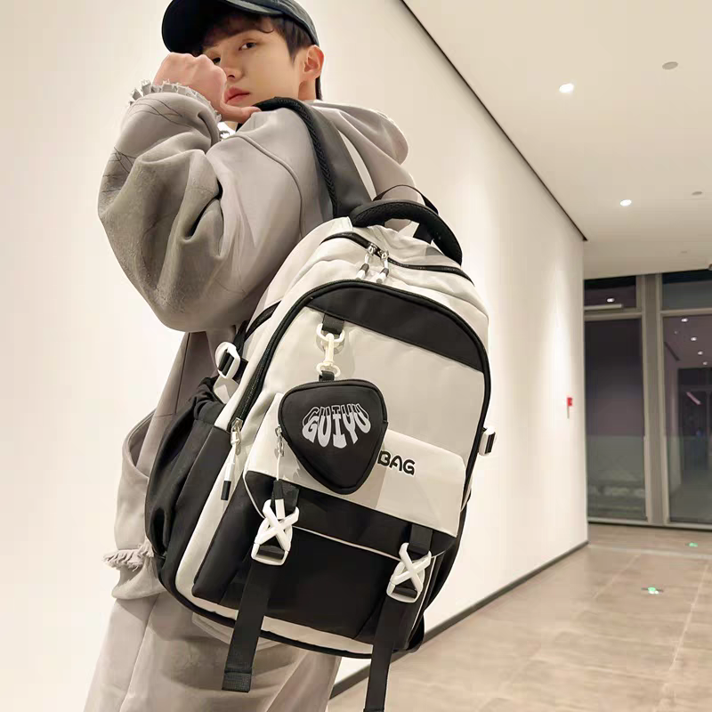 Mochila feminina escolar Multifuncional - Estilo Fofo e Versátil com pingente de grande capacidade impermeável XV-2422