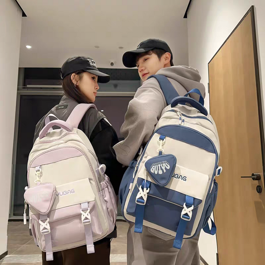 Mochila feminina escolar Multifuncional - Estilo Fofo e Versátil com pingente de grande capacidade impermeável XV-2422