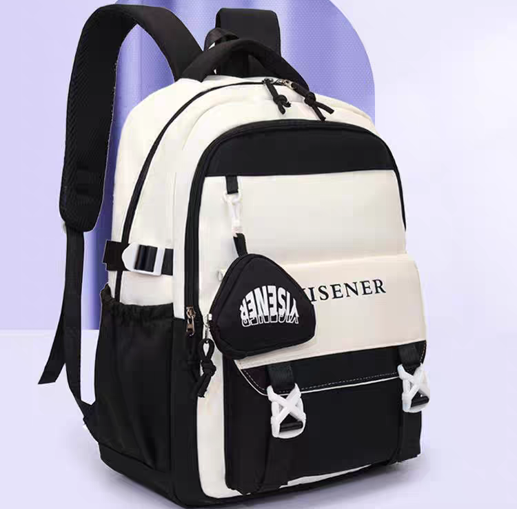 Mochila feminina escolar Multifuncional - Estilo Fofo e Versátil com pingente de grande capacidade impermeável XV-2422