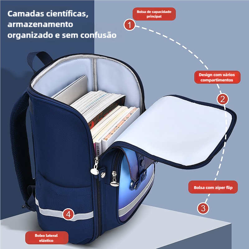 Mochila feminina escolar de grande capacidade impermeável Q584