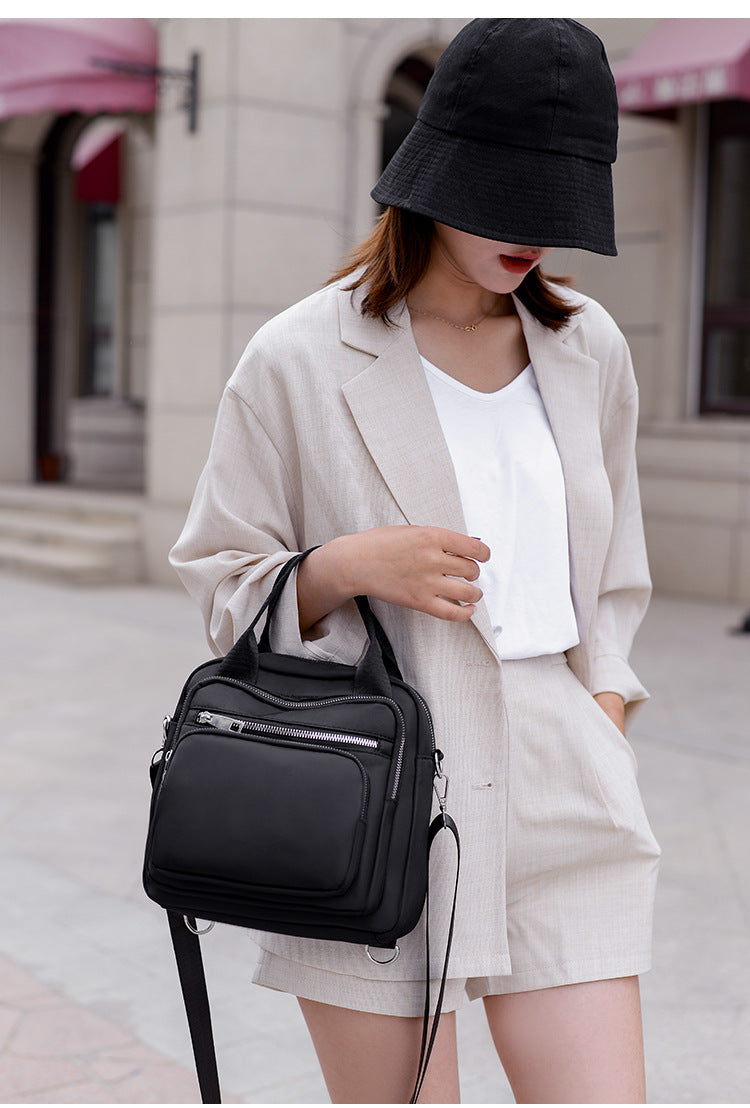 Bolsa feminina vira mochila transversal tiracolo 3 em 1 nylon impermeável multiusos XV-4070