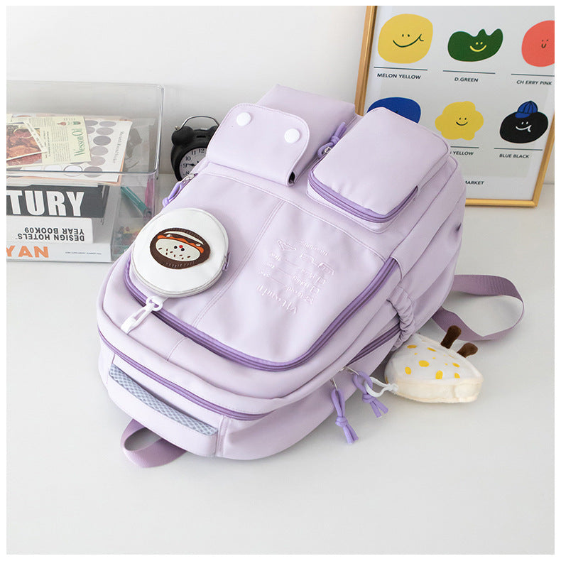Mochila feminina de grande capacidade nylon impermeável 371