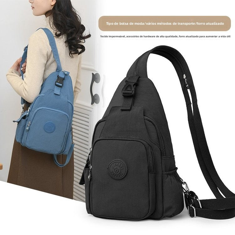 Mochila Bolsa Transversal Compacta Unissex – Uso de Ombro ou Costas, Material Impermeável, Leve e Versátil XV-2411