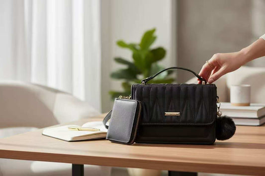 Bolsa Transversal Feminina com Carteira e Pompom – Design Elegante em Couro Sintético XV2504