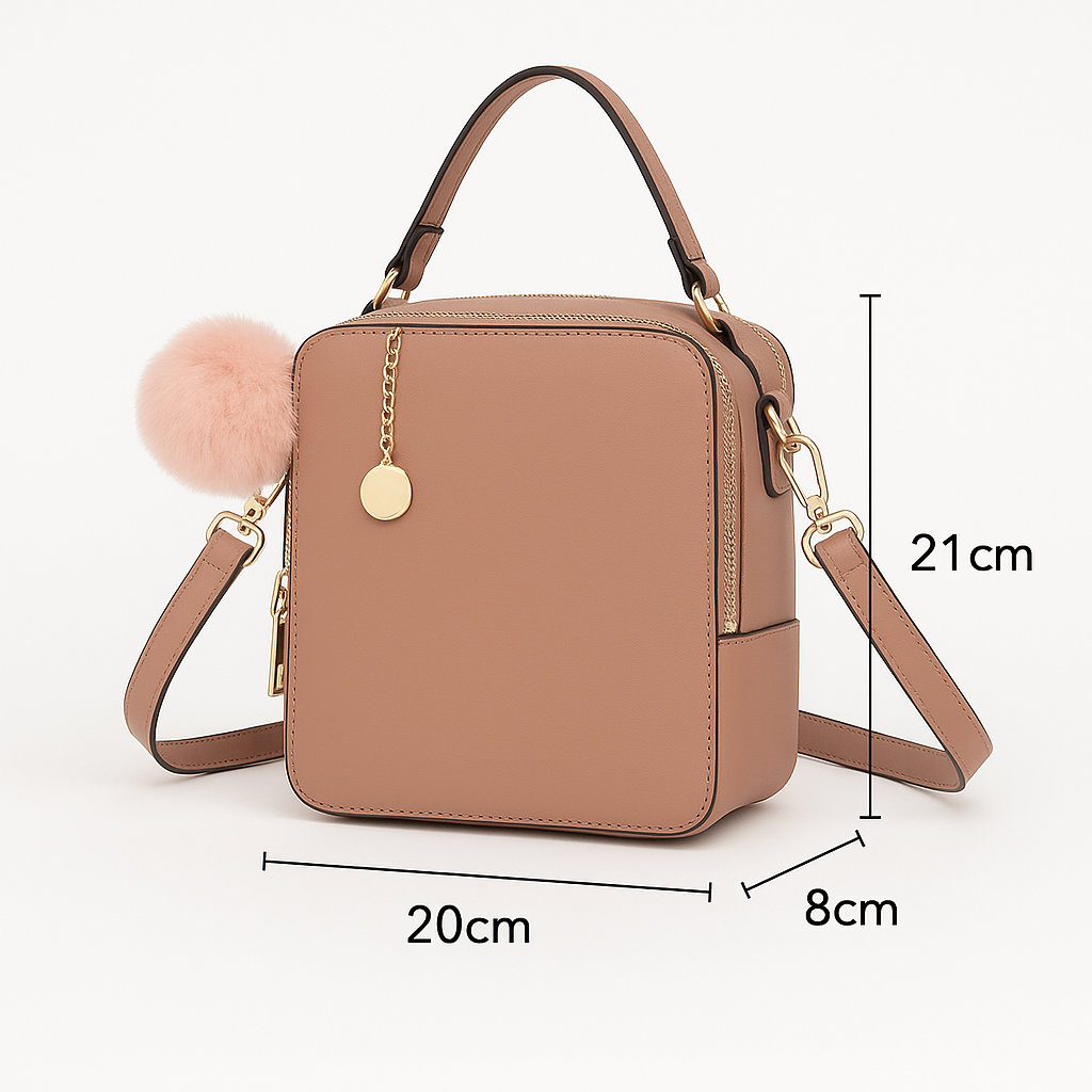 Bolsa Tiracolo Feminina Xaviera WX-1637 Estilo Quadrado com Corrente Decorativa
