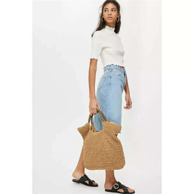 Bolsa feminina de palha Grande saco com Alça ombro Design Rústico