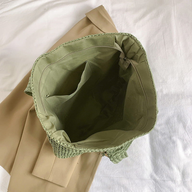 Bolsa feminina de palha Grande saco com Alça ombro Design Rústico XV-013