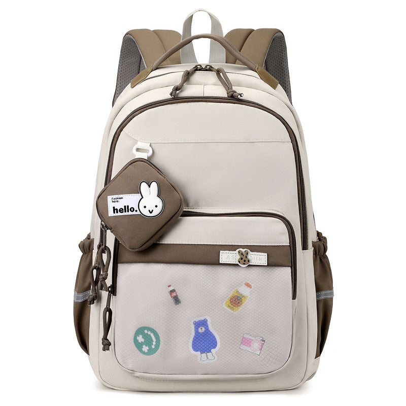 Mochila feminina escolar de grande capacidade nylon impermeável 973