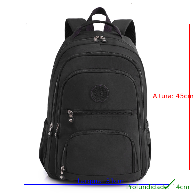 Xaviera Bolsa Mochila feminina grande impermeável nylon vários compartimentos leve com Bolso Antifurto e Espaço para NotebookXV-2418