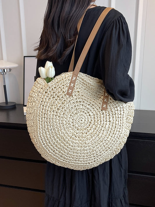 Bolsa feminina de palha Grande saco com Alça ombro Design Rústico S-5023