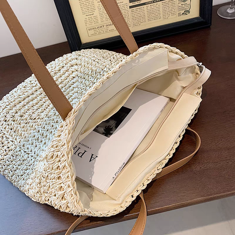 Bolsa feminina de palha Grande saco com Alça ombro Design Rústico HL12-30